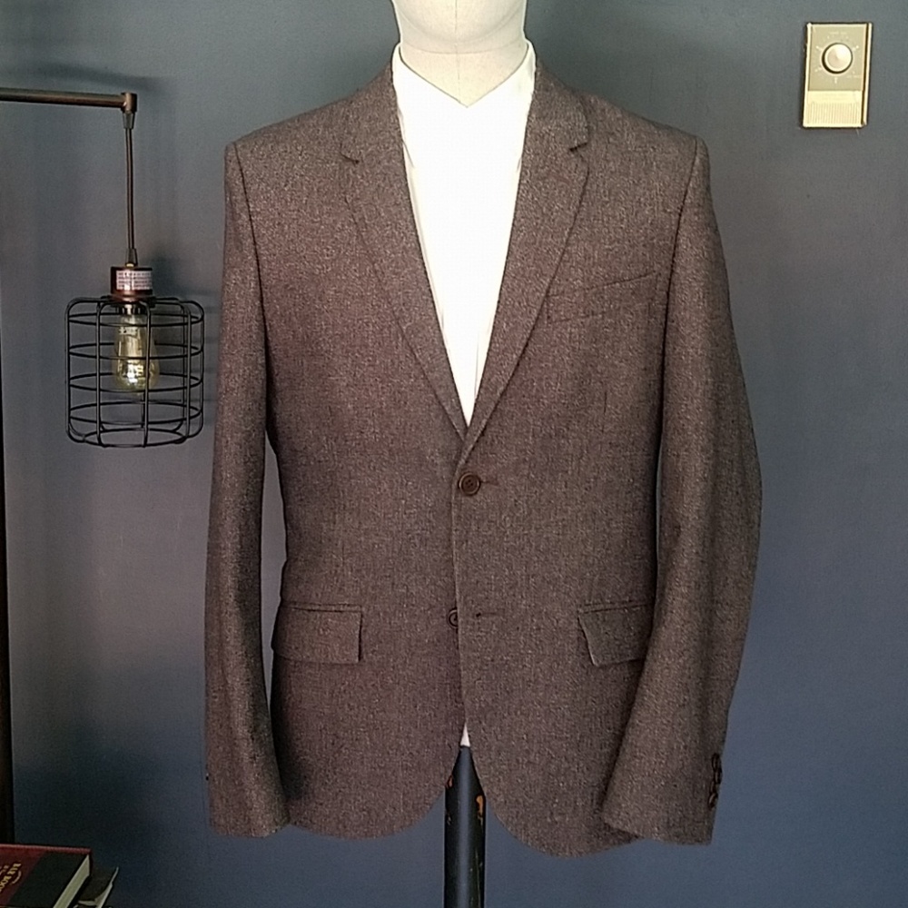 H&M Blazer in ox blood/dark brown wool
